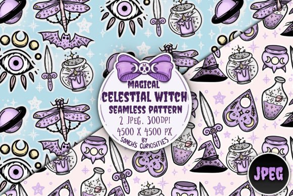 Celestial Witch Seamless Pattern Pack