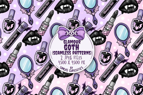 Glamour Goth Seamless Pattern, Make-up: A Strategic Design Tool for Creative and Professional Use