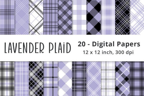 Lavender Purple Plaid Scrapbook Paper