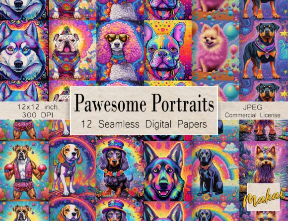 Lisa Frank Style Puppy Dog Seamless: A Whimsical Canvas for Creative Expression