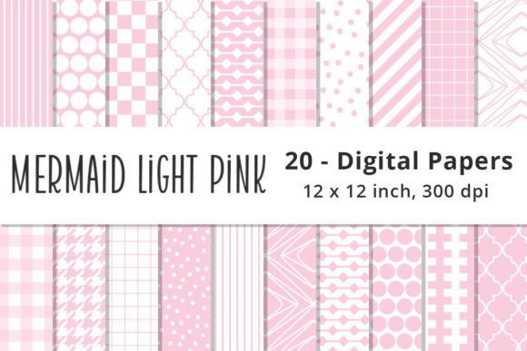 Mermaid Light Pink Digital Pattern Paper