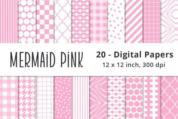Mermaid Pink Digital Pattern Papers: A Versatile Resource for Creative Projects