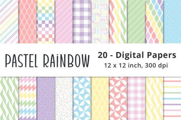 Pastel Rainbow Color Digital Backgrounds: A Versatile Tool for Creative Projects