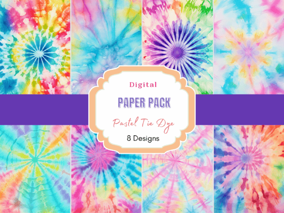 Pastel Tie Dye Digital Paper Pack