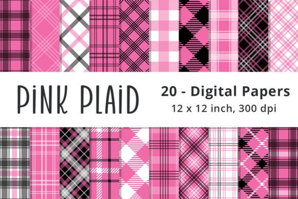 Pink and Black Plaid Digital Backgrounds: Strategic Use for Creative and Professional Projects