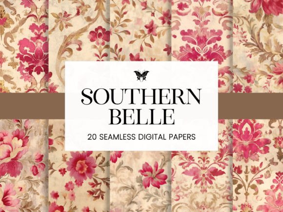 Southern Belle Grunge Watercolor Florals: A Timeless Design for Creative Projects