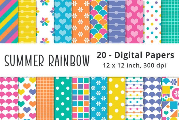 Summer Rainbow Digital Paper Download: A Versatile Resource for Creative Projects