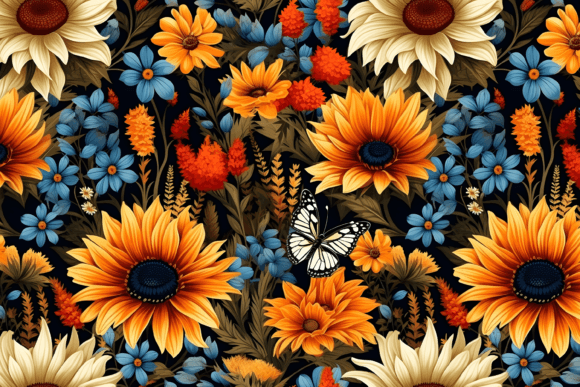 Sunflower Wildflowers Seamless Pattern: A Versatile Design for Creative Projects