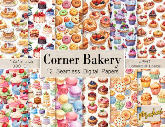 Watercolor Pastries Seamless