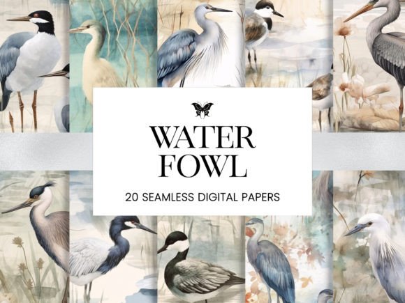 Watercolor Water Fowl Patterns: A Versatile Design Resource for Creative Projects