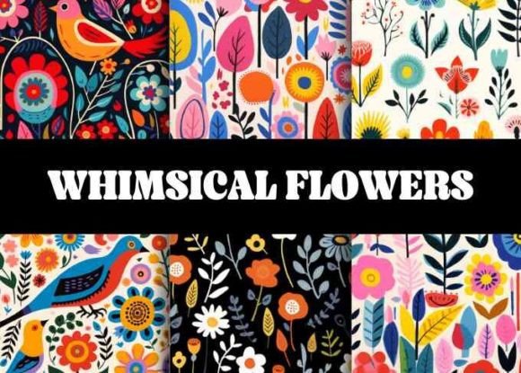 Whimsical Flowers Digital Paper Pack
