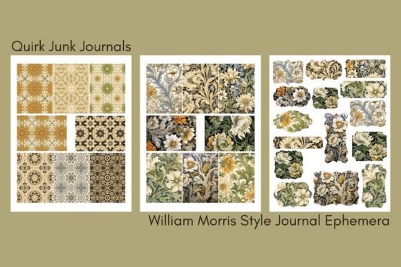 William Morris Style Pattern Ephemera: A Timeless Addition to Your Junk Journaling Projects